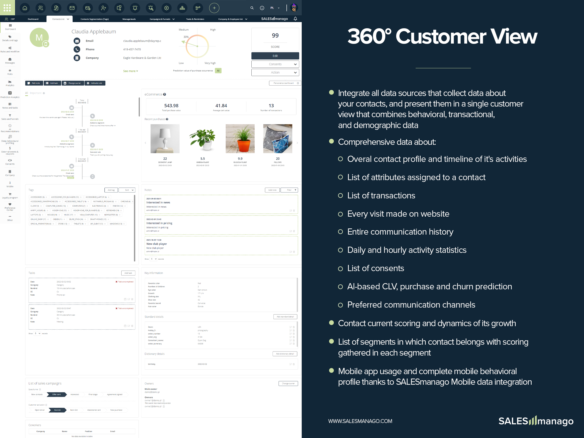 screenshot of SALESmanago Marketing Automation